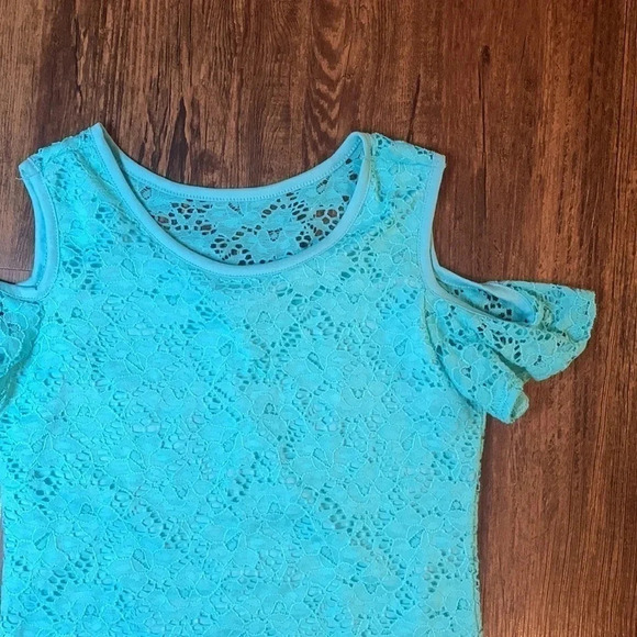 Self Esteem Turquoise Lace BodySuit Girls Large - Picture 3 of 6